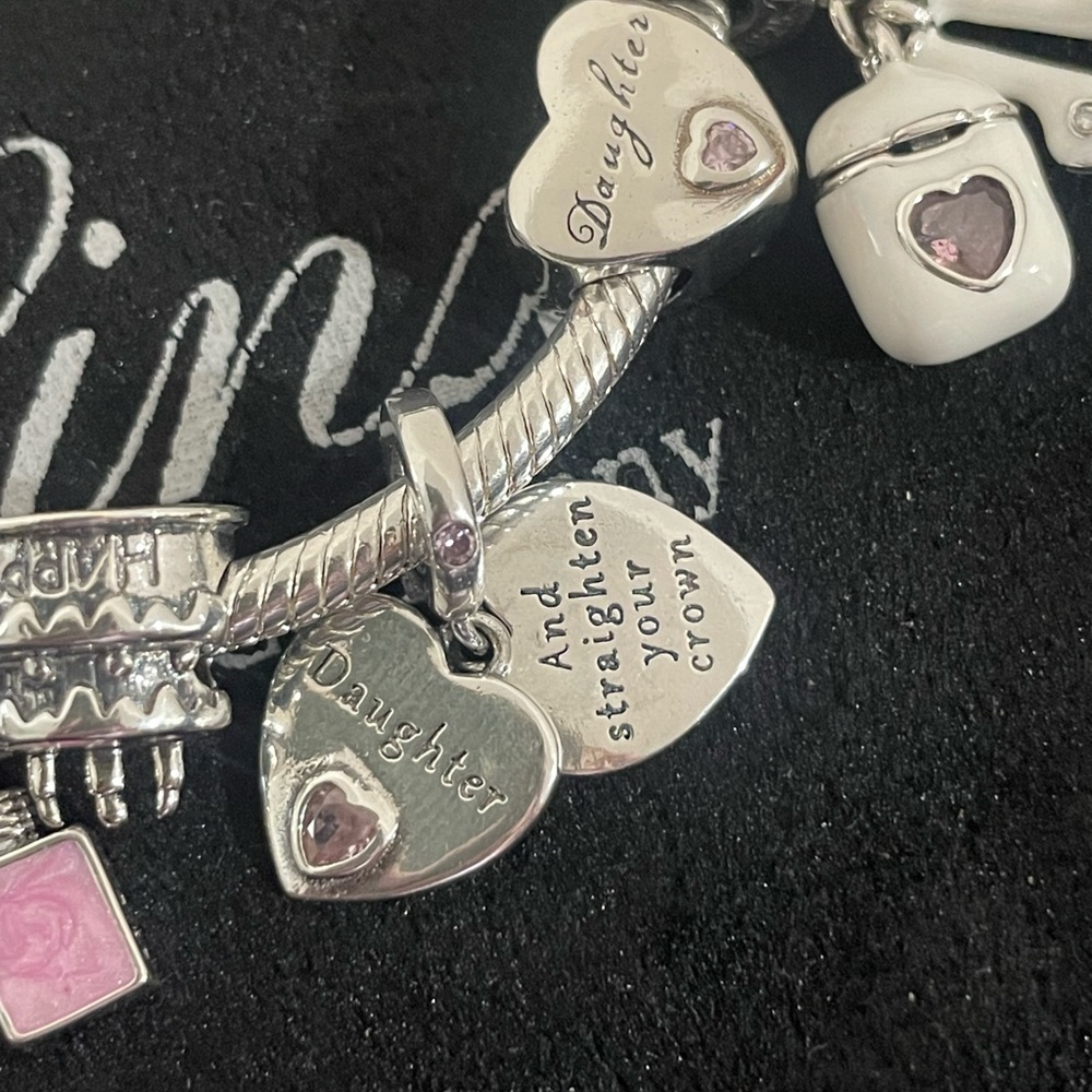 Linx Snake Chain Bracelet with Daughter and 13th Birthday Themed Charms - Picture 8 of 9